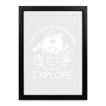 Souvenirs capturés - Nature, Montagne, Paysage dans un verre - Affiche encadrée (27 × 37 cm) - noir - Devant
