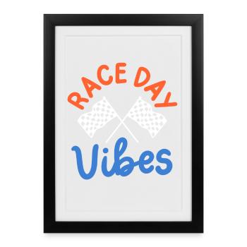 Drag Racing Rennwagen Rennfahrer - Gerahmtes Poster (27 × 37 cm) - Schwarz - Vorne