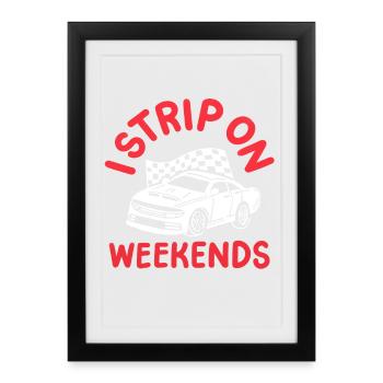 Drag Racing Rennwagen Drag Racer - Gerahmtes Poster (27 × 37 cm) - Schwarz - Vorne
