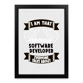 Software Developer Funny Saying Gift - Framed poster (27 × 37 cm) - black - Front