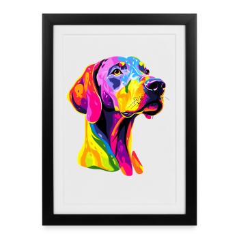 Dogue Allemand Hatz Mâle Saupacker Dogue Allemand - Affiche encadrée (27 × 37 cm) - noir - Devant