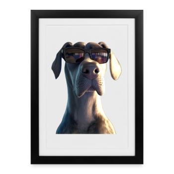 Dogue Allemand Hatz Mâle Saupacker Dogue Allemand - Affiche encadrée (27 × 37 cm) - noir - Devant