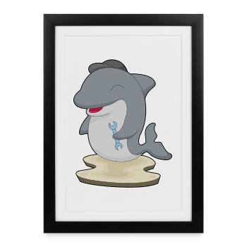 Atelier de clé mécanique Delfin - Affiche encadrée (27 × 37 cm) - noir - Devant