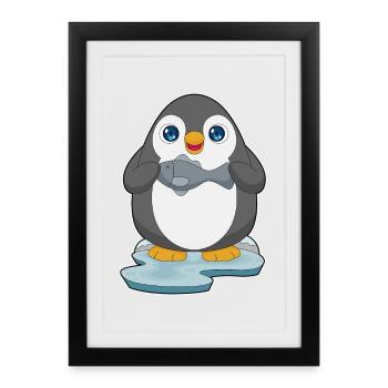 Poisson pingouin - Affiche encadrée (27 × 37 cm) - noir - Devant