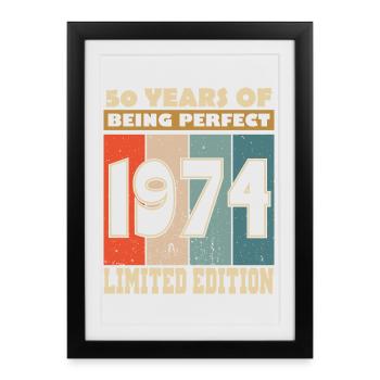 Millésime 1974 -50e anniversaire - Affiche encadrée (27 × 37 cm) - noir - Devant