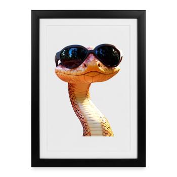 Snake Python Cobra Mamba Rattlesnake Snake - Framed poster (27 × 37 cm) - black - Front