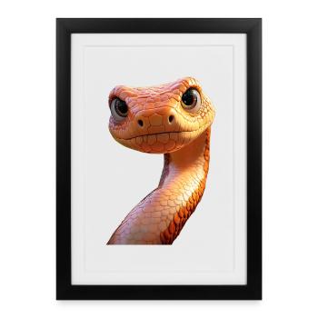 Snake Python Cobra Mamba Rattlesnake Snake - Framed poster (27 × 37 cm) - black - Front