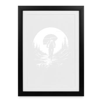 Croquis de VTT - Affiche encadrée (27 × 37 cm) - noir - Devant