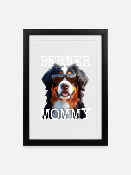 Berner Sennen Hund Mamma Mamma Morsdag Berner Sennen Mamma - Innrammet plakat (27 × 37 cm) - svart