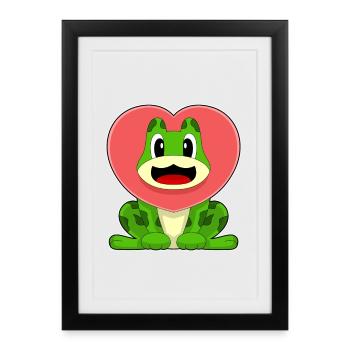 Frog Heart - Framed poster (27 × 37 cm) - black - Front