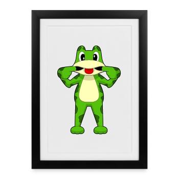 Funny frog - Framed poster (27 × 37 cm) - black - Front