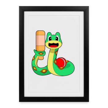 Snake Cricket Cricket Bat - Framed poster (27 × 37 cm) - black - Front