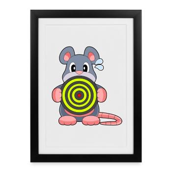 Cible de fléchettes de souris - Affiche encadrée (27 × 37 cm) - noir - Devant