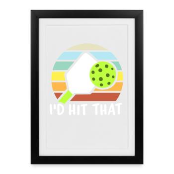 Pickleball-Spieler - Gerahmtes Poster (27 × 37 cm) - Schwarz - Vorne