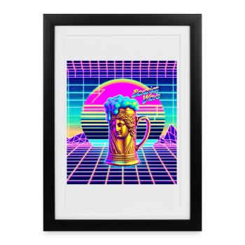 Bavarian Retro Design Folk Festival Cadeau Bière - Affiche encadrée (27 × 37 cm) - noir - Devant