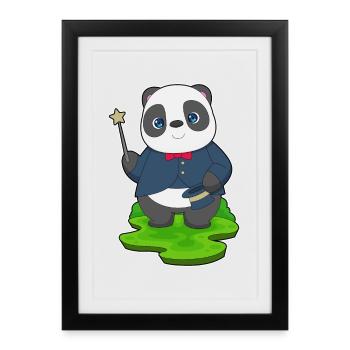 Panda Wizard Wand - Framed poster (27 × 37 cm) - black - Front