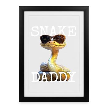 Snake Daddy Dad Snake Father's Day Snakes Dad - Framed poster (27 × 37 cm) - black - Front