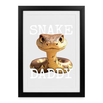 Snake Daddy Dad Snake Father's Day Snakes Dad - Framed poster (27 × 37 cm) - black - Front