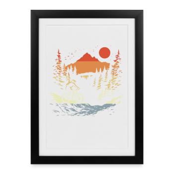 VTT style vintage - Affiche encadrée (27 × 37 cm) - noir - Devant