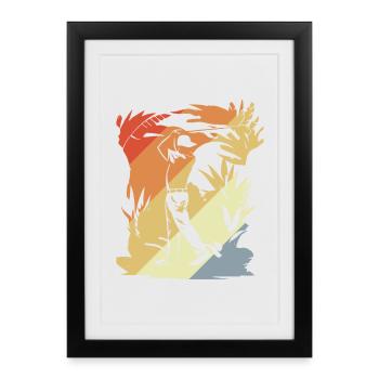 Golfeur vintage - Affiche encadrée (27 × 37 cm) - noir - Devant