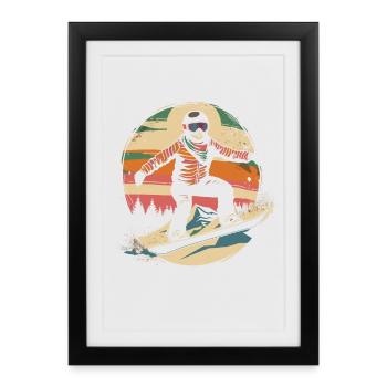 Snowboarder Illustration - Framed poster (27 × 37 cm) - black - Front