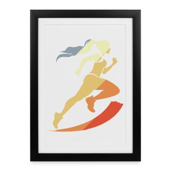 Vintage Runner Graphic - Framed poster (27 × 37 cm) - black - Front