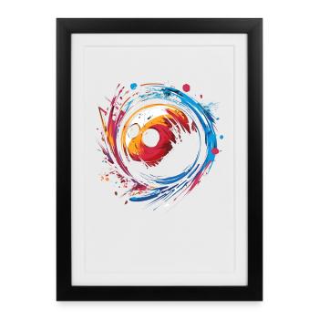 Vintage Bowling Retrowave - Affiche encadrée (27 × 37 cm) - noir - Devant