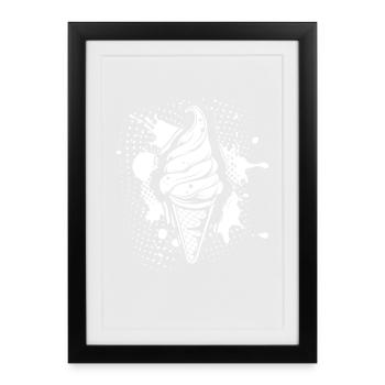 Glace molle - Affiche encadrée (27 × 37 cm) - noir - Devant