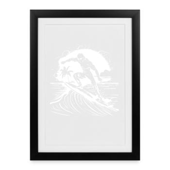Graphisme Surfer - Affiche encadrée (27 × 37 cm) - noir - Devant