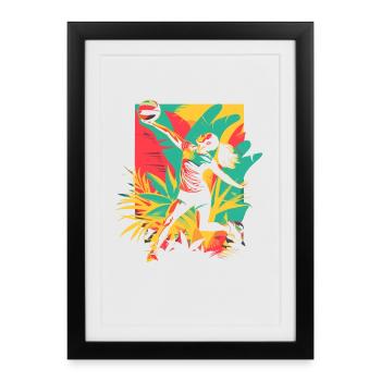 Joueur de volley-ball - Affiche encadrée (27 × 37 cm) - noir - Devant