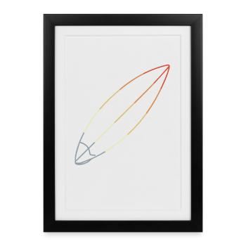 Planche de surf - Affiche encadrée (27 × 37 cm) - noir - Devant