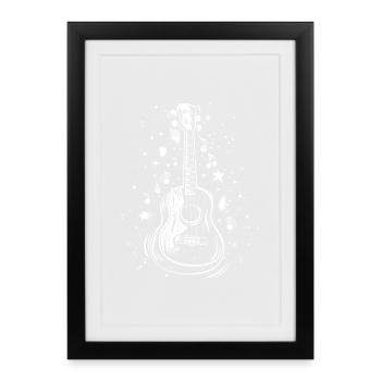 Ukulele Sketch - Framed poster (27 × 37 cm) - black - Front