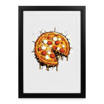 Graphique de pizza - Affiche encadrée (27 × 37 cm) - noir - Devant