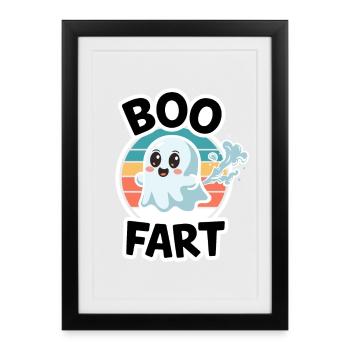 Pets de fantômes drôles – Halloween Fun - Affiche encadrée (27 × 37 cm) - noir - Devant