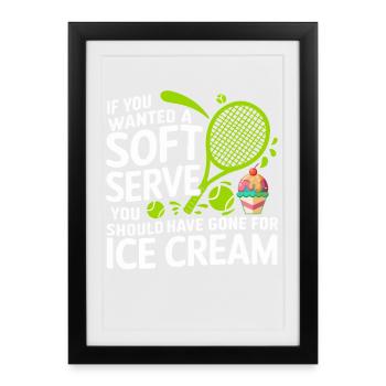 Soft Serve vs Eiscreme Cartoon-Zitat - Framed poster (27 × 37 cm) - black - Front