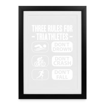 Triathlon suit - triathlete in training - Framed poster (27 × 37 cm) - black - Front