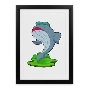 Whale Jogger Jogging Sport - Framed poster (27 × 37 cm) - black - Front