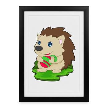 Porcupine Christmas Bauble - Framed poster (27 × 37 cm) - black - Front