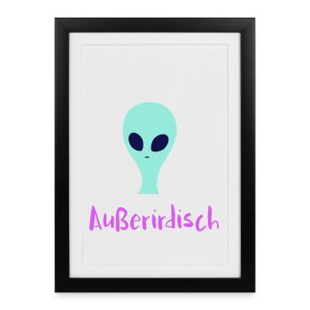 Mystérieux extraterrestre - Affiche encadrée (27 × 37 cm) - noir - Devant