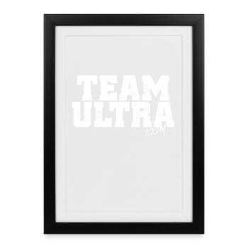 Team Ultra 100M Trail Run Ultramarathon Ultra Run - Framed poster (27 × 37 cm) - black - Front