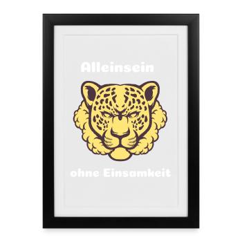Being alone without loneliness: leopard spirit - Framed poster (27 × 37 cm) - black - Front