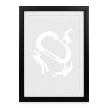 Circus looping: Acrobats around the ring - Framed poster (27 × 37 cm) - black - Front