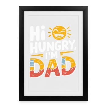 Mari des dieux - blagues de papa - Affiche encadrée (27 × 37 cm) - noir - Devant