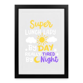 Mittagessen Dame Schule Cafeteria Arbeiter - Gerahmtes Poster (27 × 37 cm) - Schwarz - Vorne