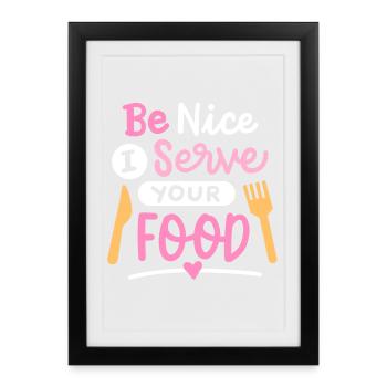 Mitarbeiterin Lebensmittelservice Mittagspause - Gerahmtes Poster (27 × 37 cm) - Schwarz - Vorne