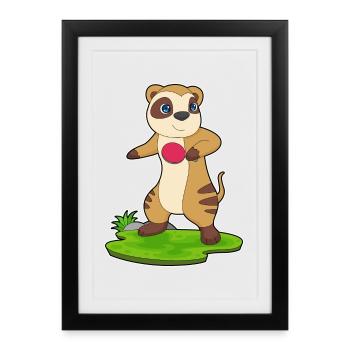Raquette de ping-pong Meerkat - Affiche encadrée (27 × 37 cm) - noir - Devant