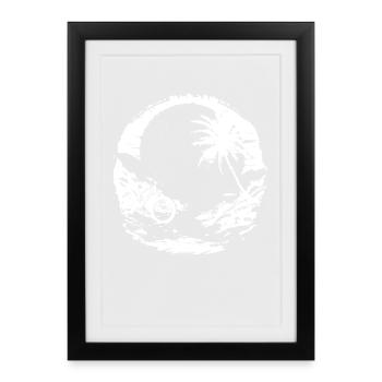 Mountain Biking Drawing - Framed poster (27 × 37 cm) - black - Front