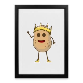 Potato, potatoes, vegetables, king - Framed poster (27 × 37 cm) - black - Front
