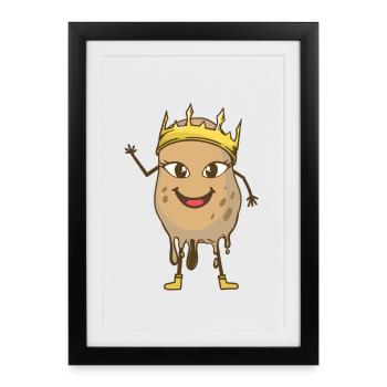 Pommes de terre en robe des champs pommes de terre pommes de terre légumes roi - Affiche encadrée (27 × 37 cm) - noir - Devant