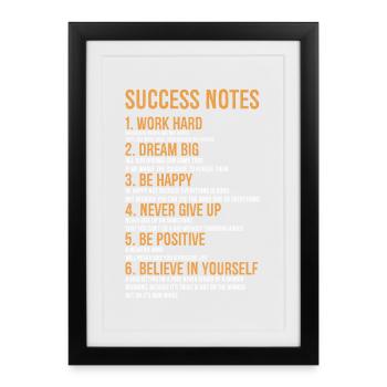 Erfolgshinweise - Gerahmtes Poster (27 × 37 cm) - Schwarz - Vorne